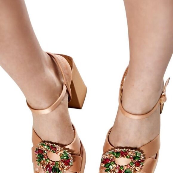 ZARA PLATFORM SANDALS WITH DECORATIVE DETAILS BEIGE SIZE 9| 2348/910/098 - Picture 5 of 5